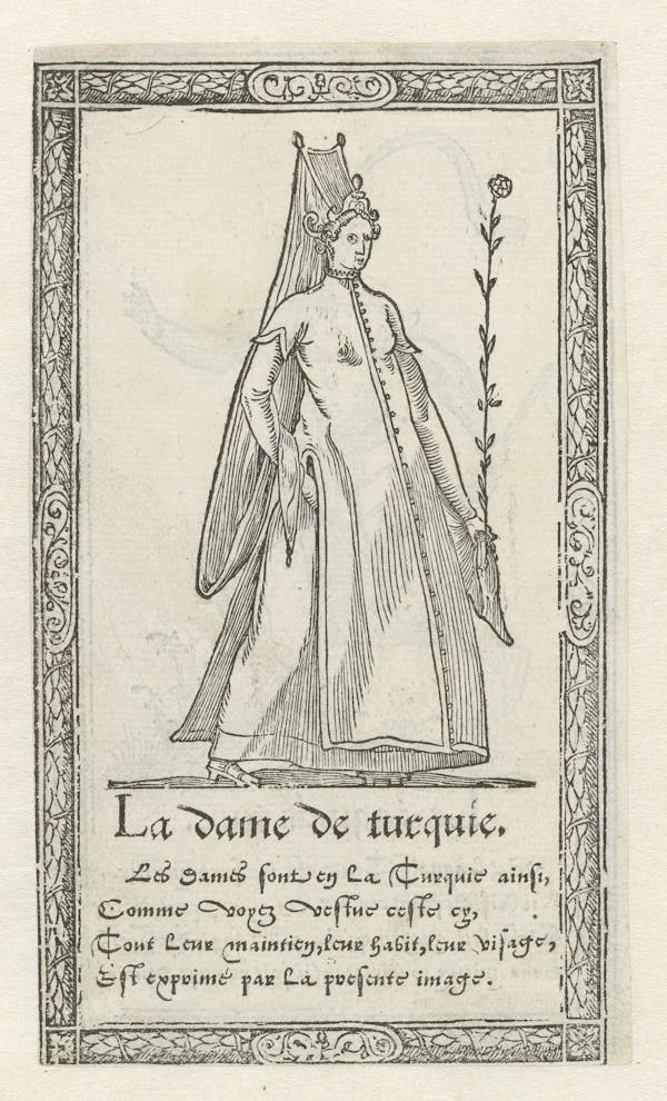 Woodcut of foreign costume