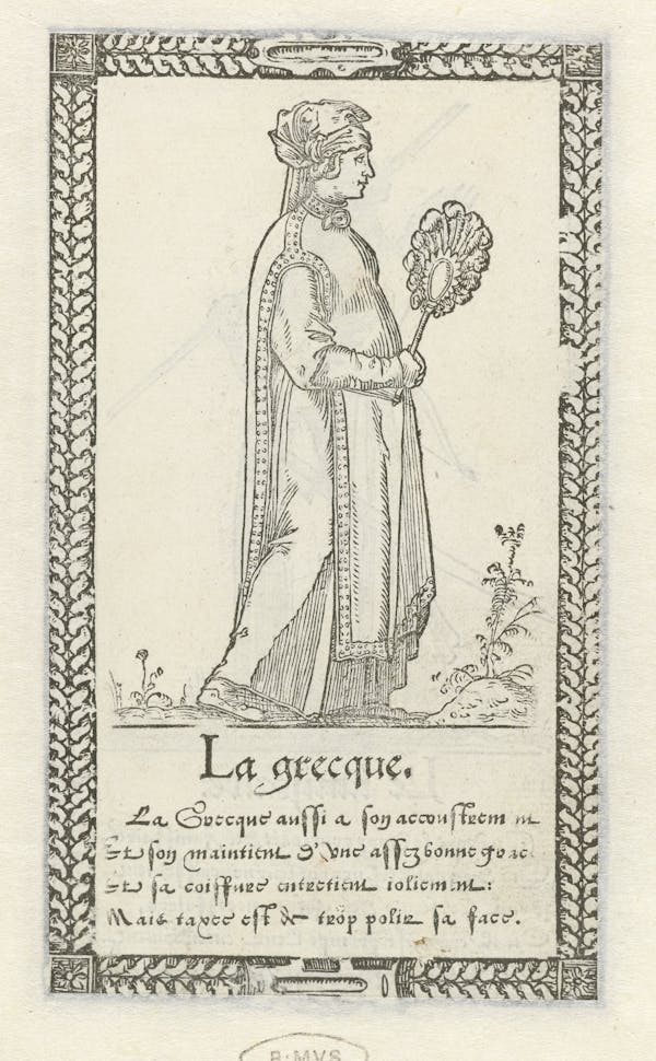 Woodcut of foreign costume