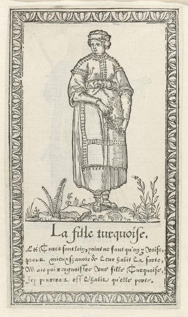 Woodcut of foreign costume