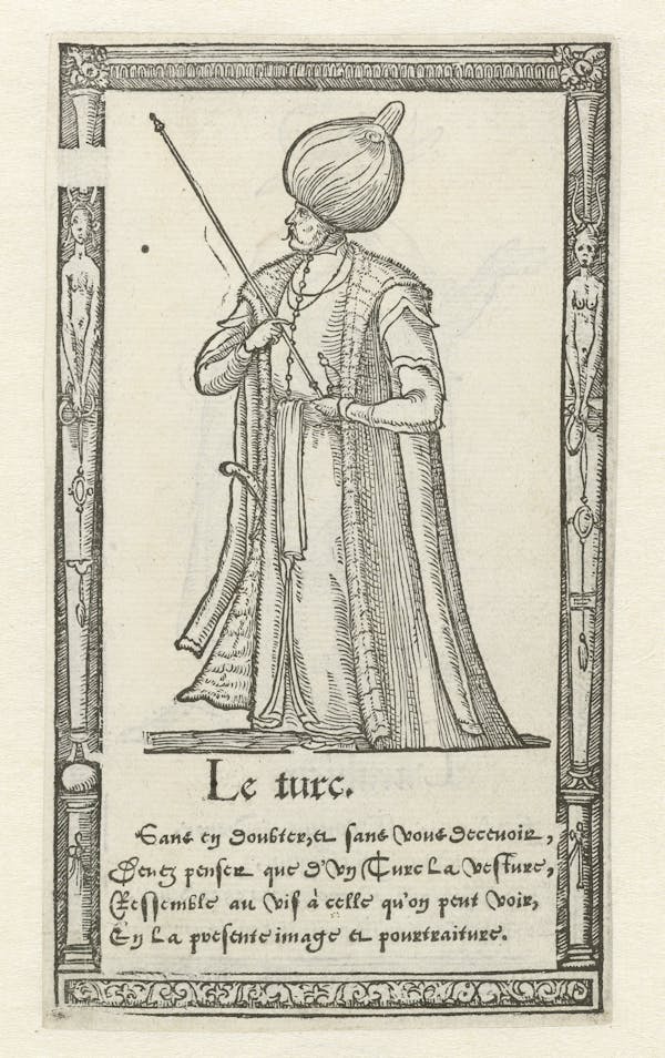 Woodcut of foreign costume