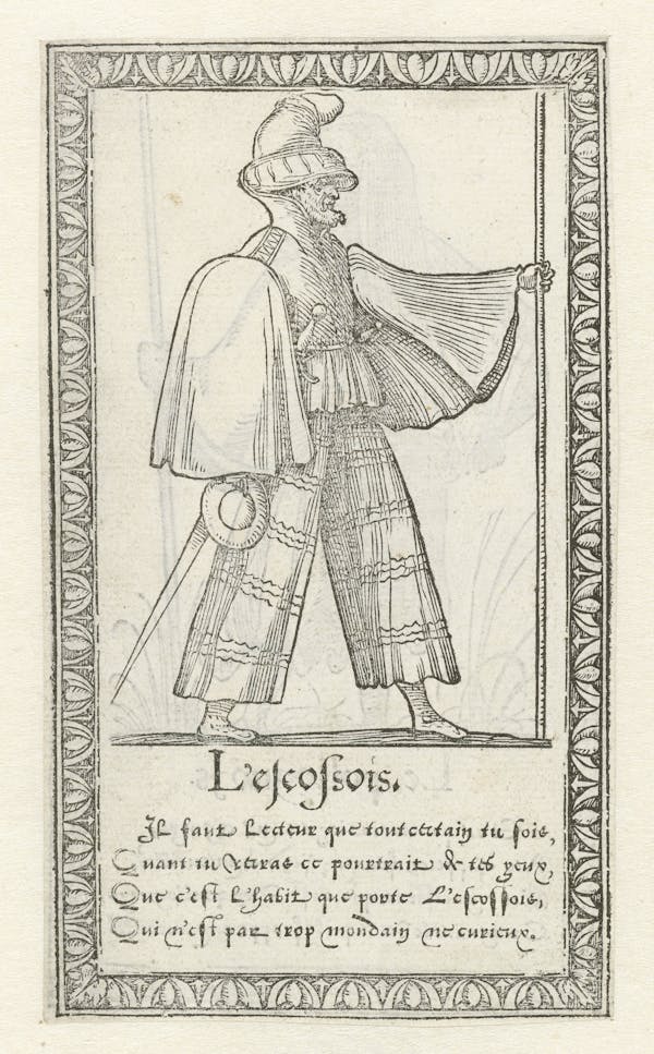 Woodcut of foreign costume