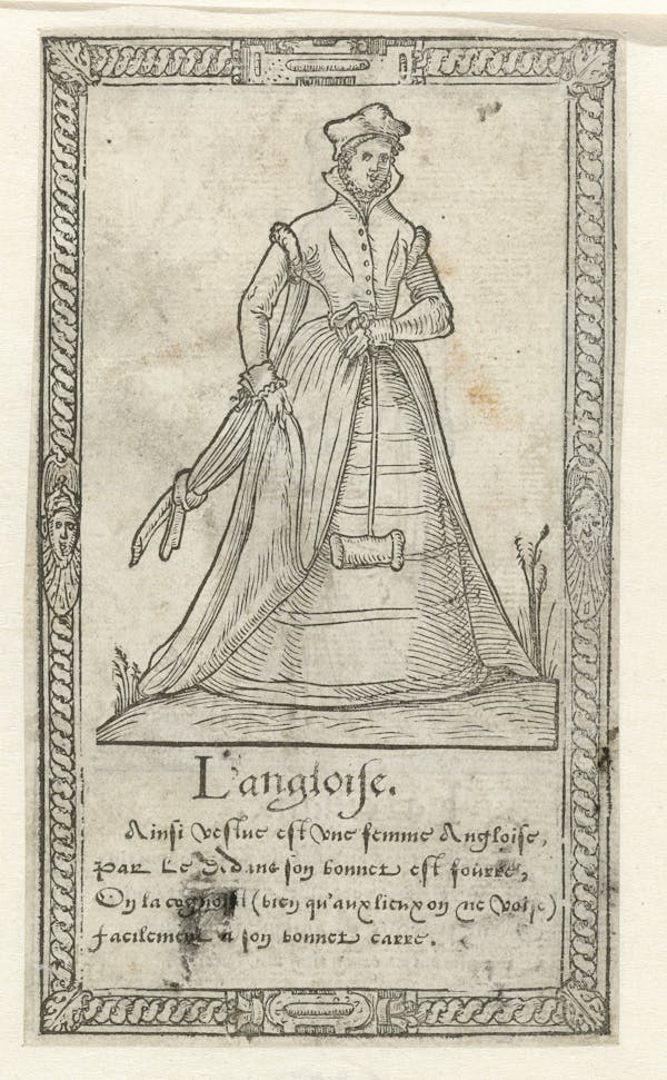 Woodcut of foreign costume