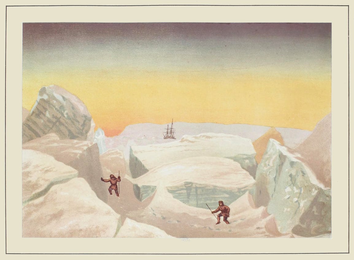 Chromolithograph of arctic exploration