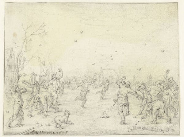 Representation of snowball fight in visual art