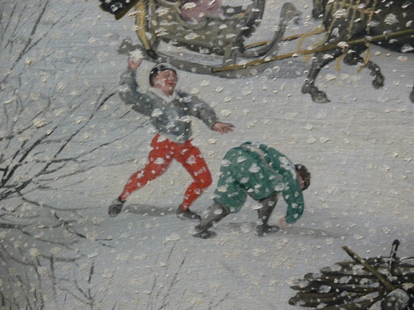 Representation of snowball fight in visual art