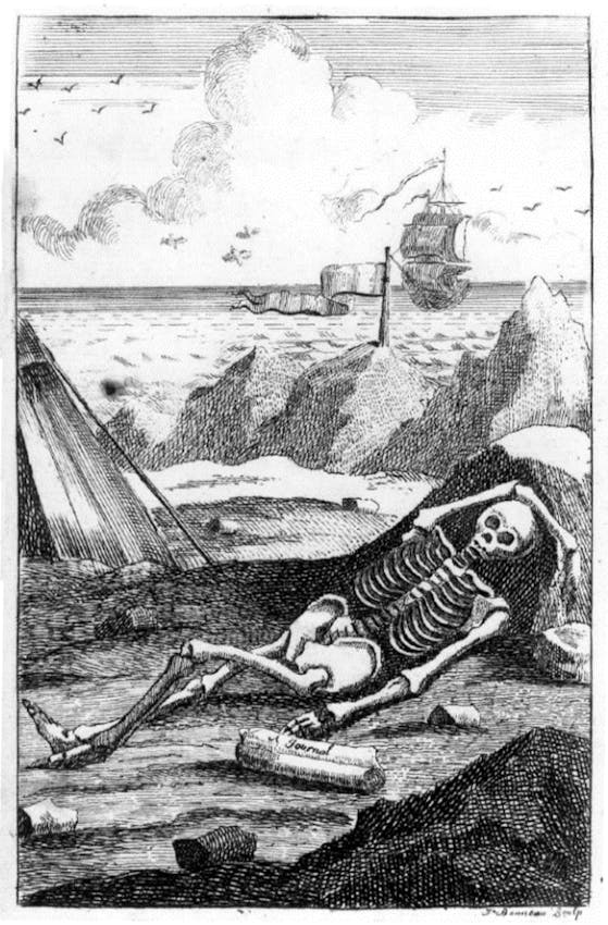 Skelton on a beach