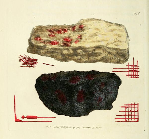 Illustration of minerals by Sowerby