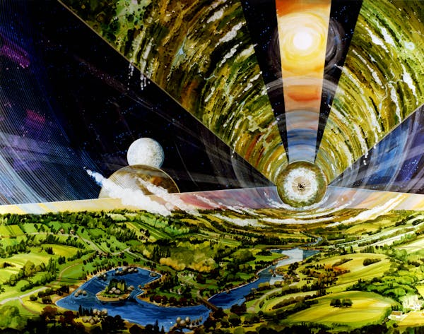 Illustration of space colony