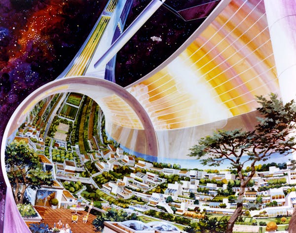 Illustration of space colony