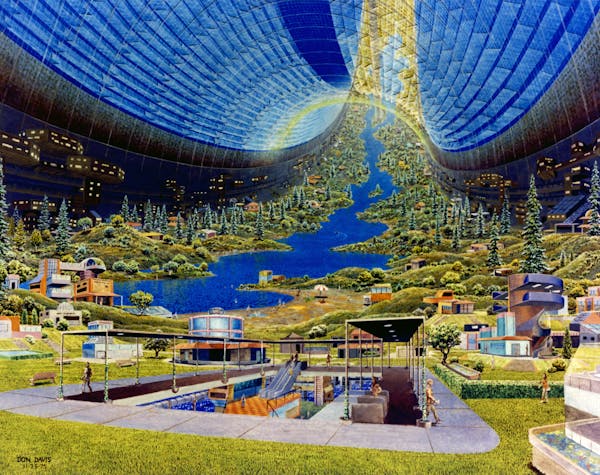 Illustration of space colony