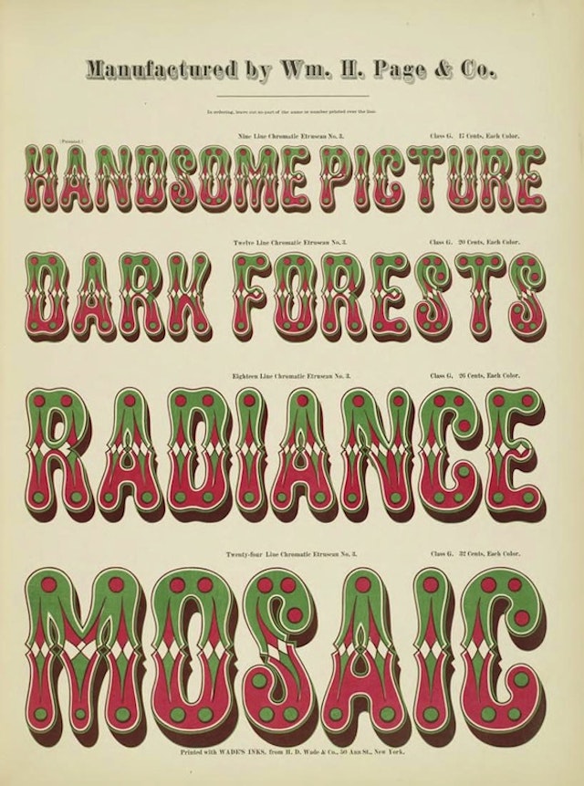 Specimens of Chromatic Wood Type and Borders (1874)