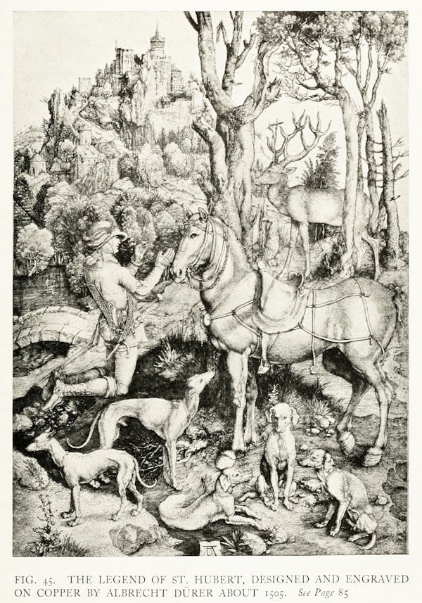 illustration of hunting from Baillie-Grohman's iconography