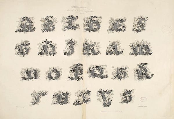 Page from Joseph-Balthazar Sylvestre’s Alphabet Album