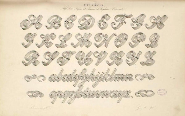 Page from Joseph-Balthazar Sylvestre’s Alphabet Album