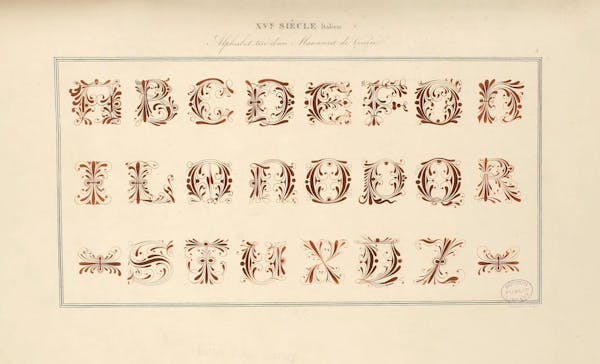 Page from Joseph-Balthazar Sylvestre’s Alphabet Album