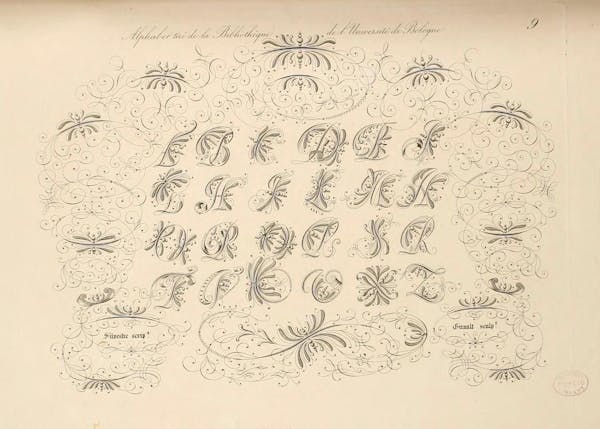 Page from Joseph-Balthazar Sylvestre’s Alphabet Album