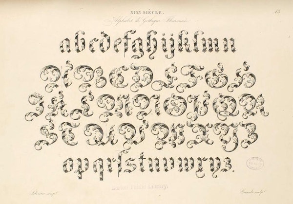 Page from Joseph-Balthazar Sylvestre’s Alphabet Album