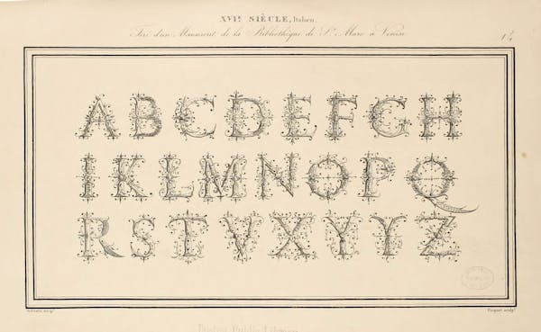 Page from Joseph-Balthazar Sylvestre’s Alphabet Album