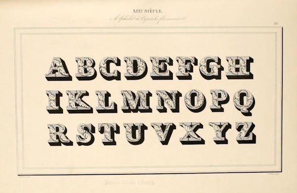 Page from Joseph-Balthazar Sylvestre’s Alphabet Album