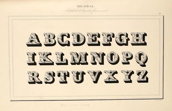 Página del álbum Alphabet de Joseph-Balthazar Sylvestre