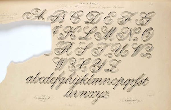 Page from Joseph-Balthazar Sylvestre’s Alphabet Album