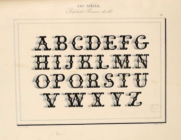 Page from Joseph-Balthazar Sylvestre’s Alphabet Album