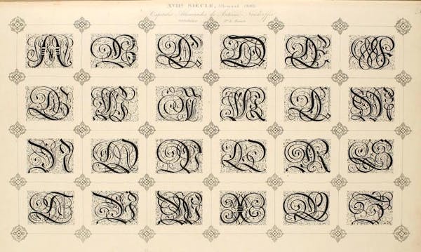 Page from Joseph-Balthazar Sylvestre’s Alphabet Album