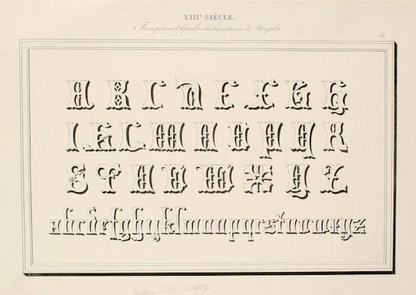 Page from Joseph-Balthazar Sylvestre’s Alphabet Album