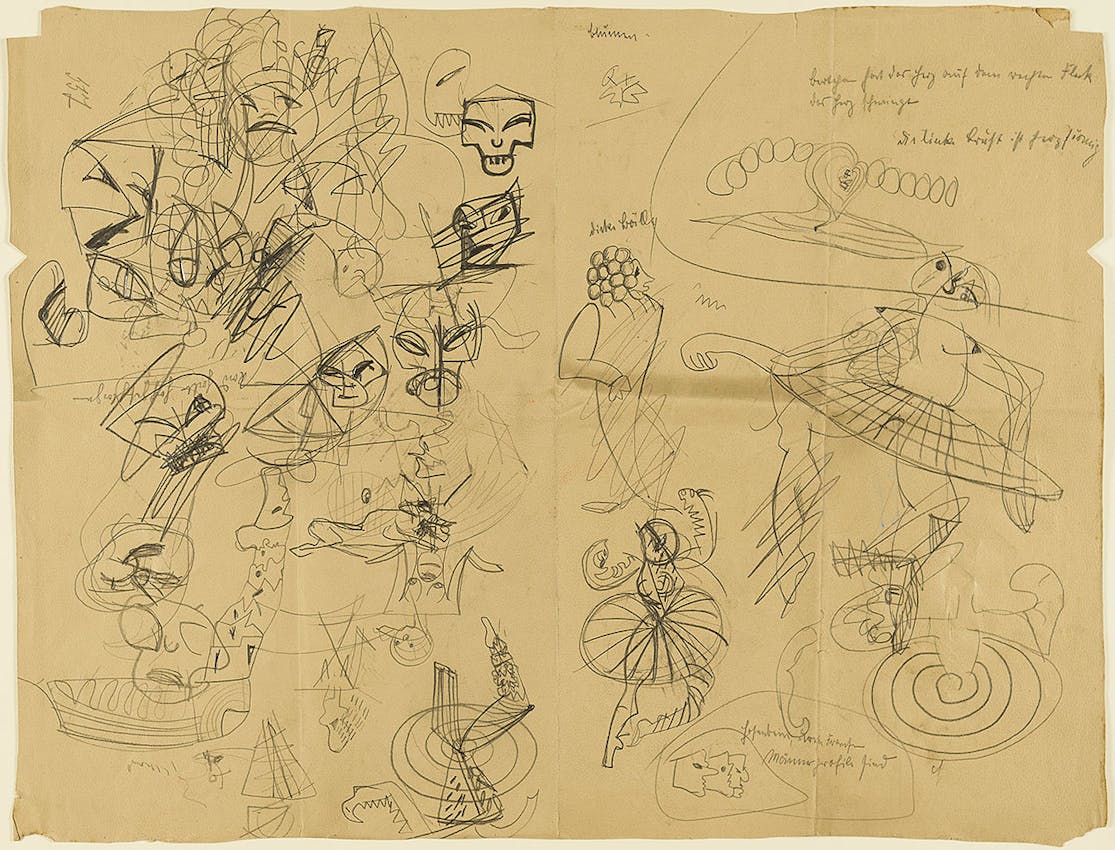 Sketches by Schulz for Tanzmasken