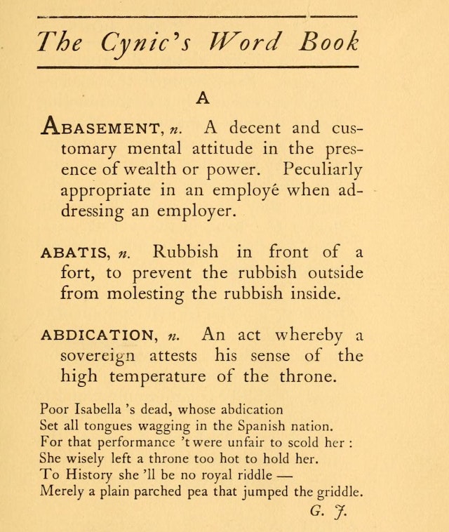 The Cynic’s Word Book (1906)