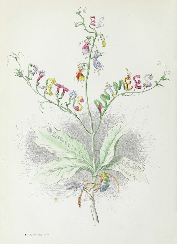 Grandville illustration of flowers