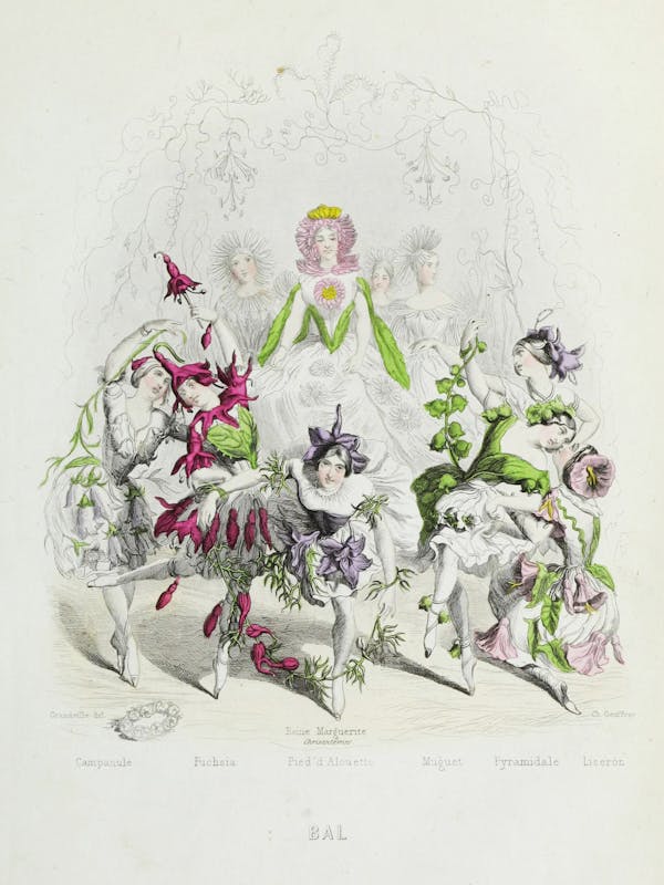 Grandville illustration of flowers