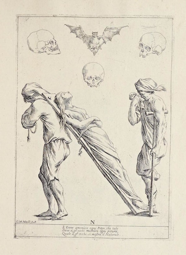 Alfabeto in sogno (1683) by Giuseppe Maria Mitelli. The title translating as Dream Alphabet