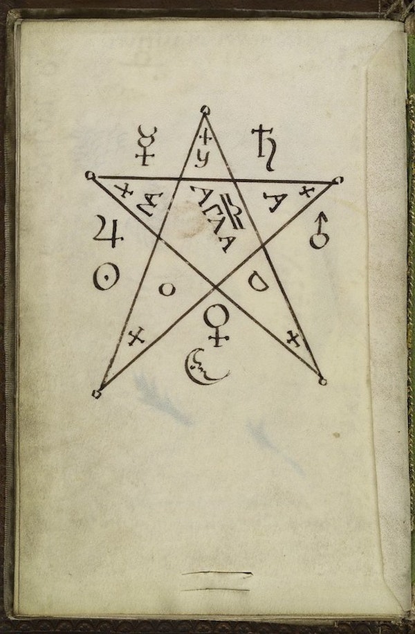 L0036627 Pentagram seal, from Cyprianus, 18th C