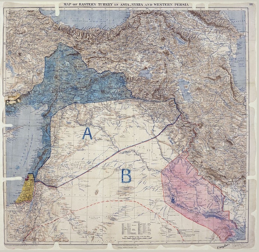 Sykes Picot Agreement Map middle east