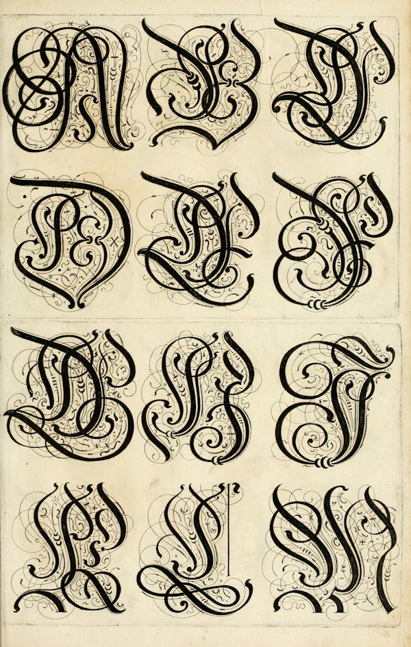 Plate of calligraphic writing