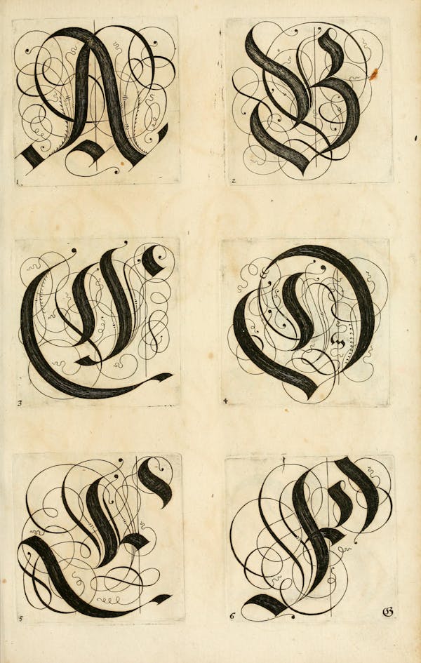 Plate of calligraphic writing