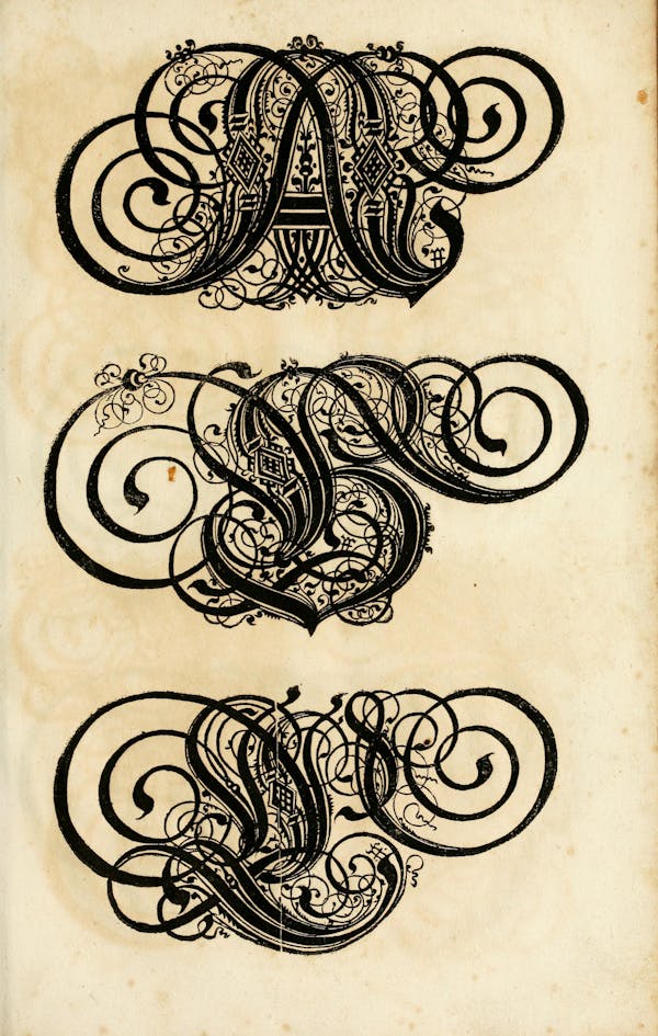 Plate of calligraphic writing