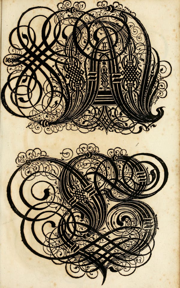 Plate of calligraphic writing