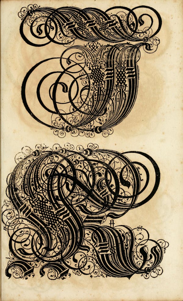 Plate of calligraphic writing