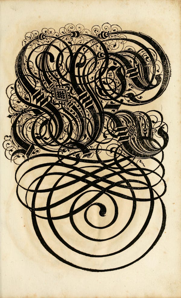 Plate of calligraphic writing