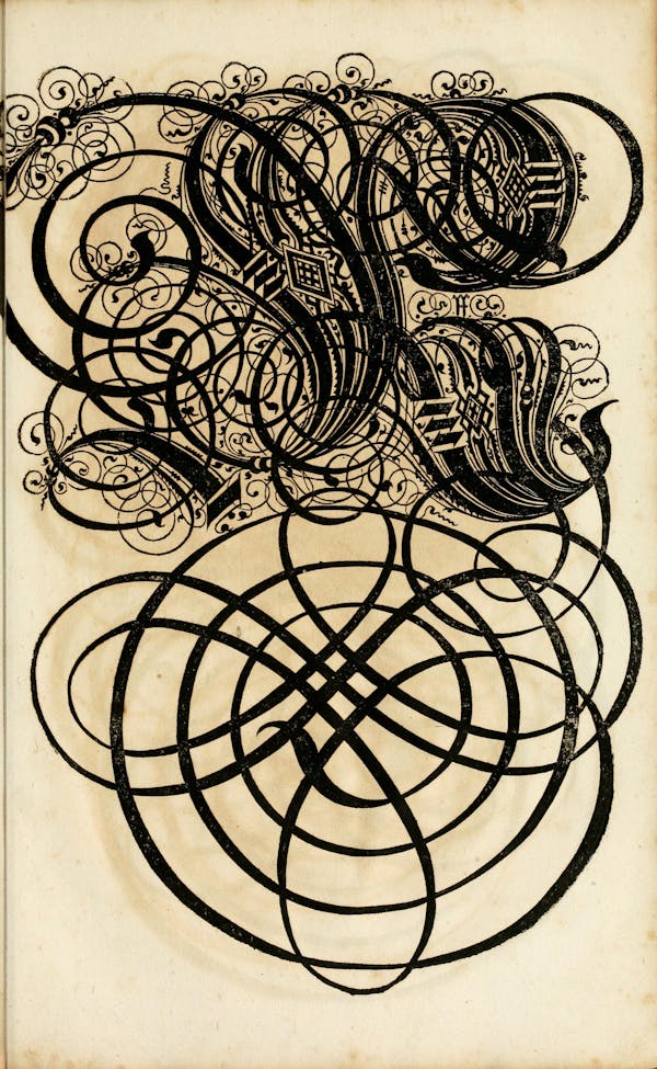 Plate of calligraphic writing