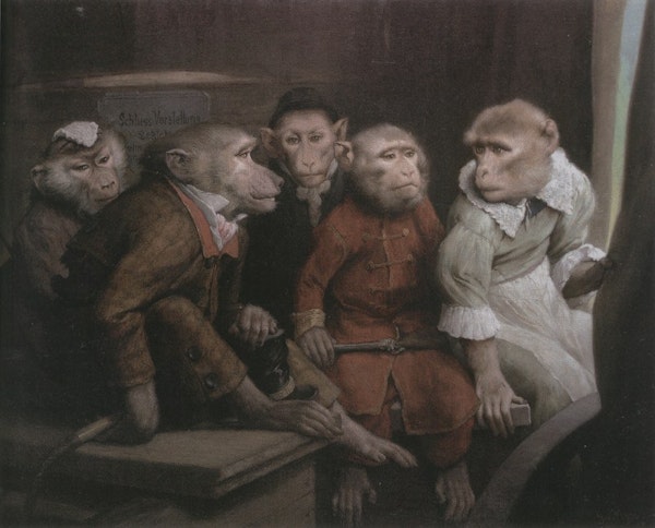 The Singerie: Monkeys acting as Humans in Art – The Public Domain Review