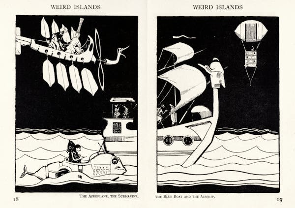 Line illustration from the book Weird Islands