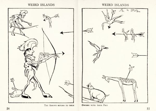 Line illustration from the book Weird Islands