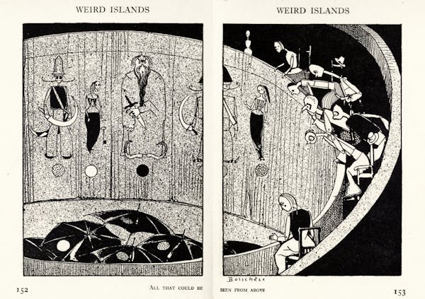 Line illustration from the book Weird Islands