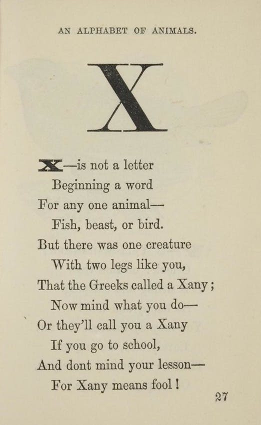 alphabet book letter x