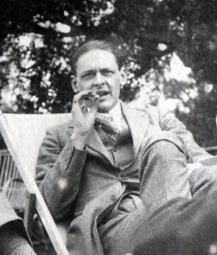  Lady Ottoline Morrell photograph of T. S. Eliot staring directly at the camera, cigarette or cigar in mouth