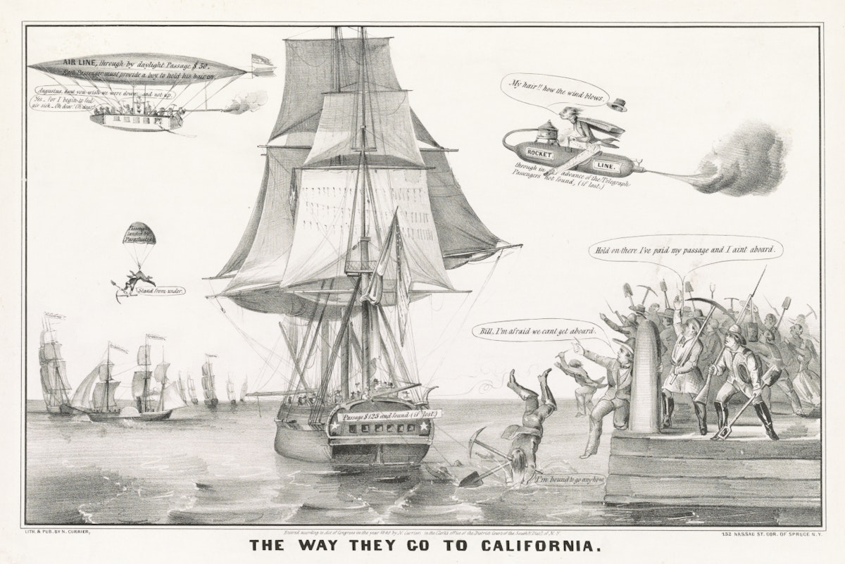 californian gold rush cartoon