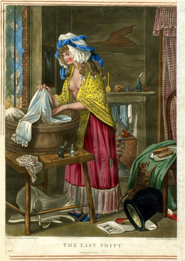 A woman hand washing textiles